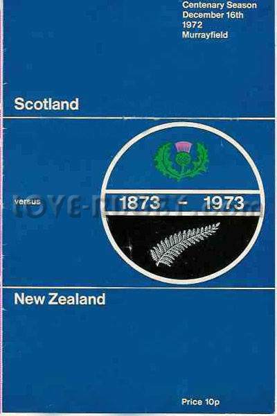 1972 Scotland v New Zealand  Rugby Programme